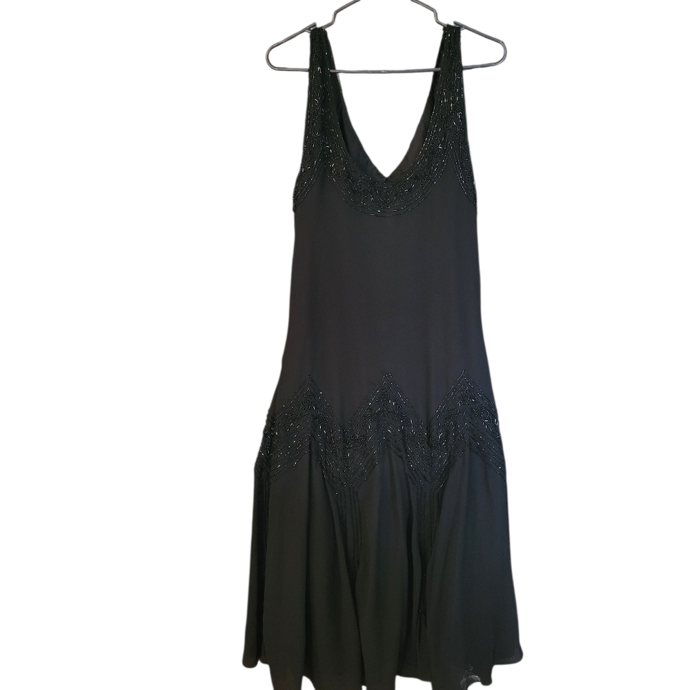Dressbarn Woman Collection intricately beaded drop waist dress , 16. S42 - Picture 5 of 8